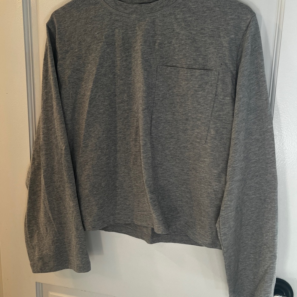 Massimo Dutti Heather Gray Crew Neck Tee